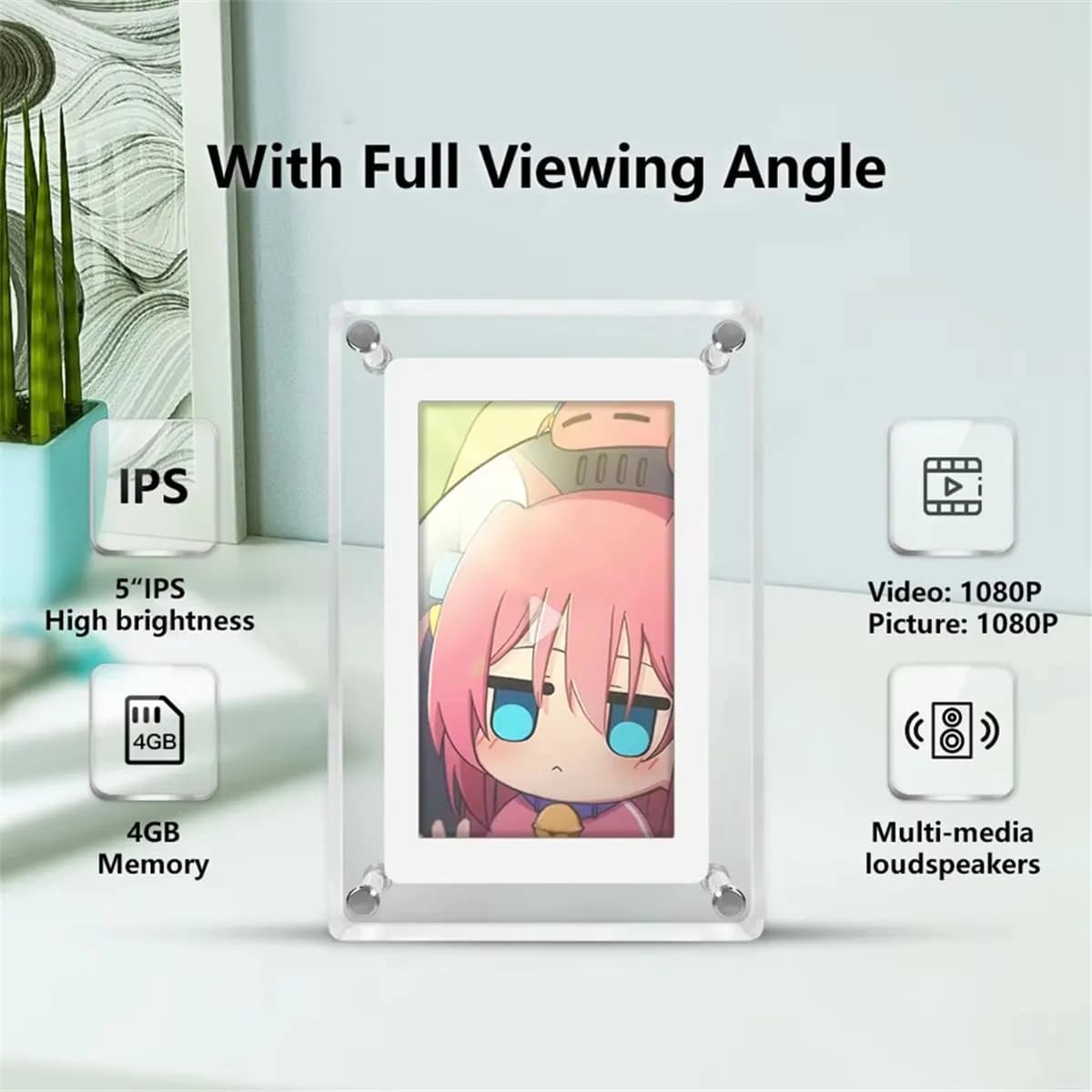 Summer sale 5 Inch Digital Photo Frame Vertical Display IPS Screen 4G 1200mAh Memory Battery Portable Retrato Digital Picture F
