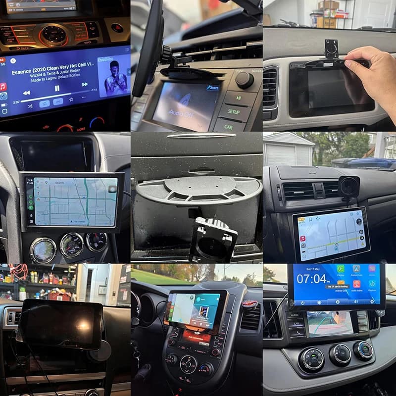 Carplay screen support with 17 mm ball mount for mobile phone, 4 inch monitor, Android Auto tablet support