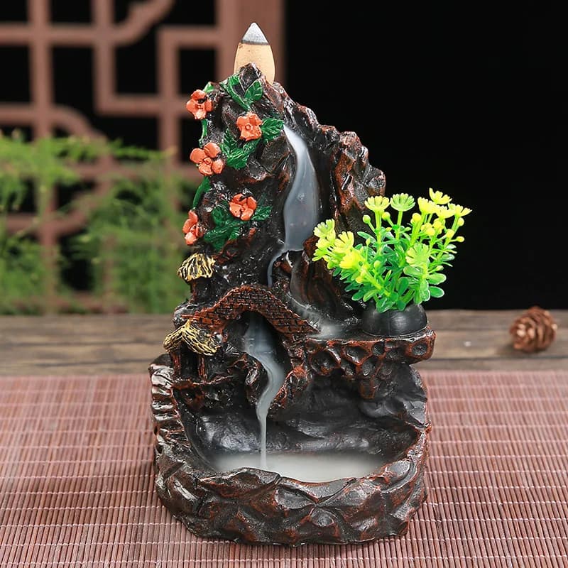 Creative Resin Backflow Incense Burner Ornament, Home Stick Coil Holder Indoor Craft Censer (Without Incense)