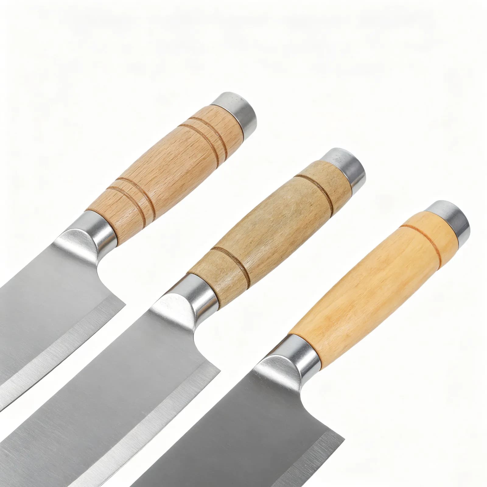3Pcs Kitchen Knife Handle Natural Solid Wood hand-polished Knife Handle Replacement For Chef Knife Japanese Wood Ergonomic Grips