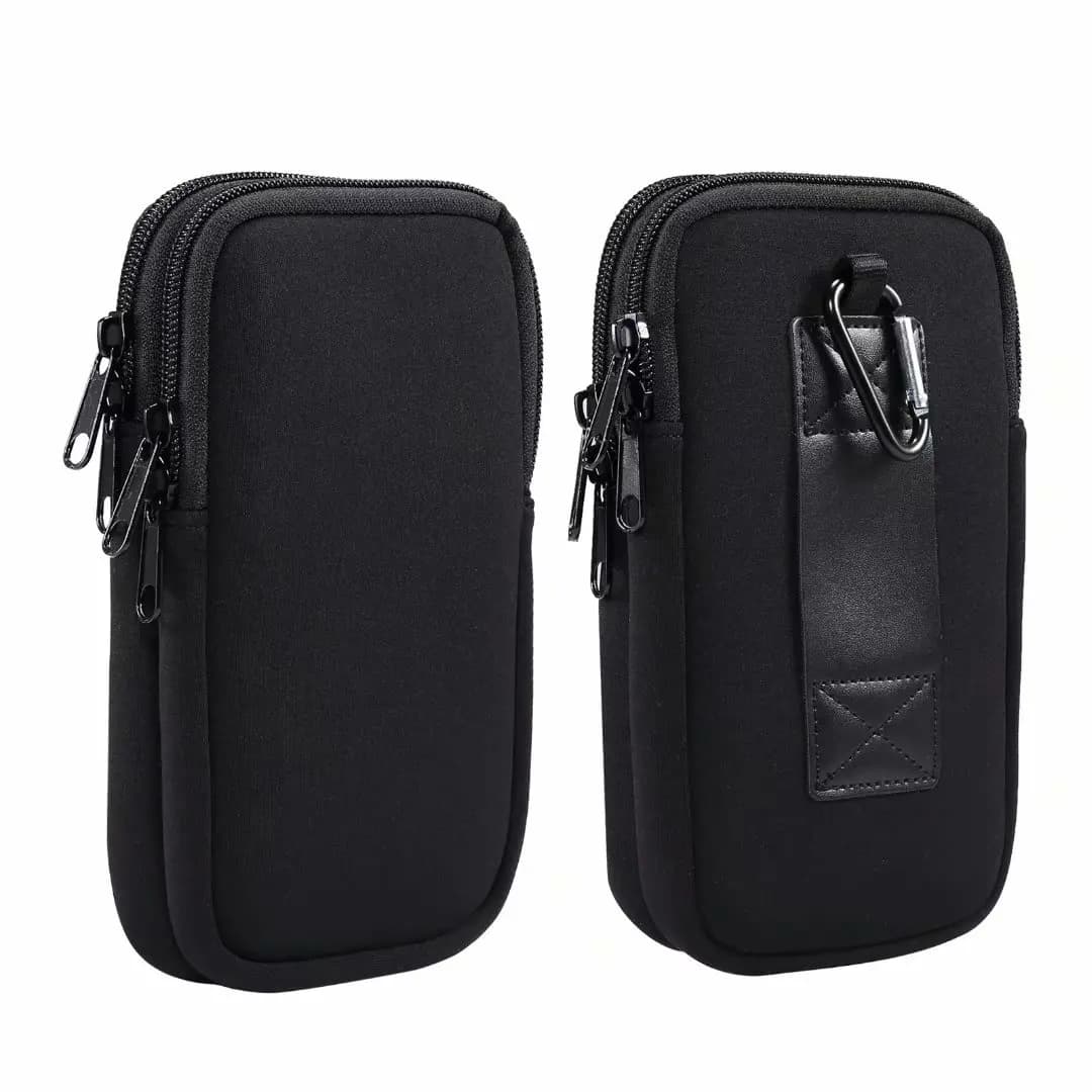 Custodia in neoprene doppia custodia con clip da cintura per telefono 2 per iPhone 16 15 13 Pro Max Samsug S25 S24 S23 Xiaomi Redmi Man Tool Marsupio