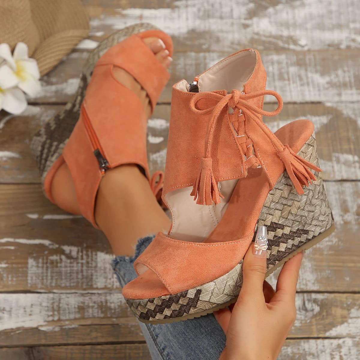 Women Sandals Summer High Heels Women Wedges High Heels Sandals Women Designer Platform Shoes Open Toe Platform Ladies Shoes