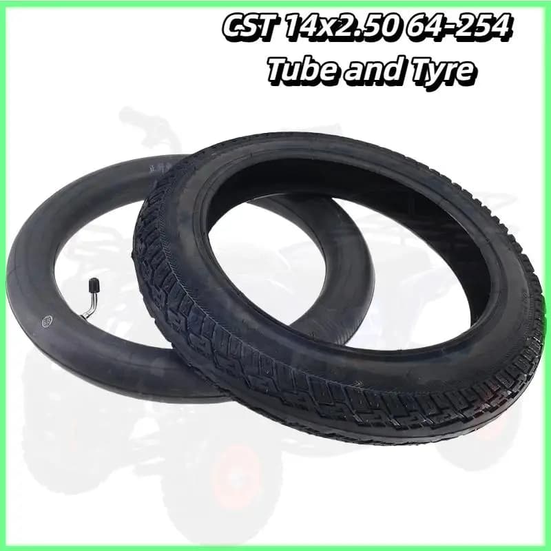 Camera d'aria e pneumatico esterno per ruota da 14 pollici, adatti per biciclette elettriche da 14 pollici, veicoli elettrici, e-bike 14x2.50 64-254, nuovi.