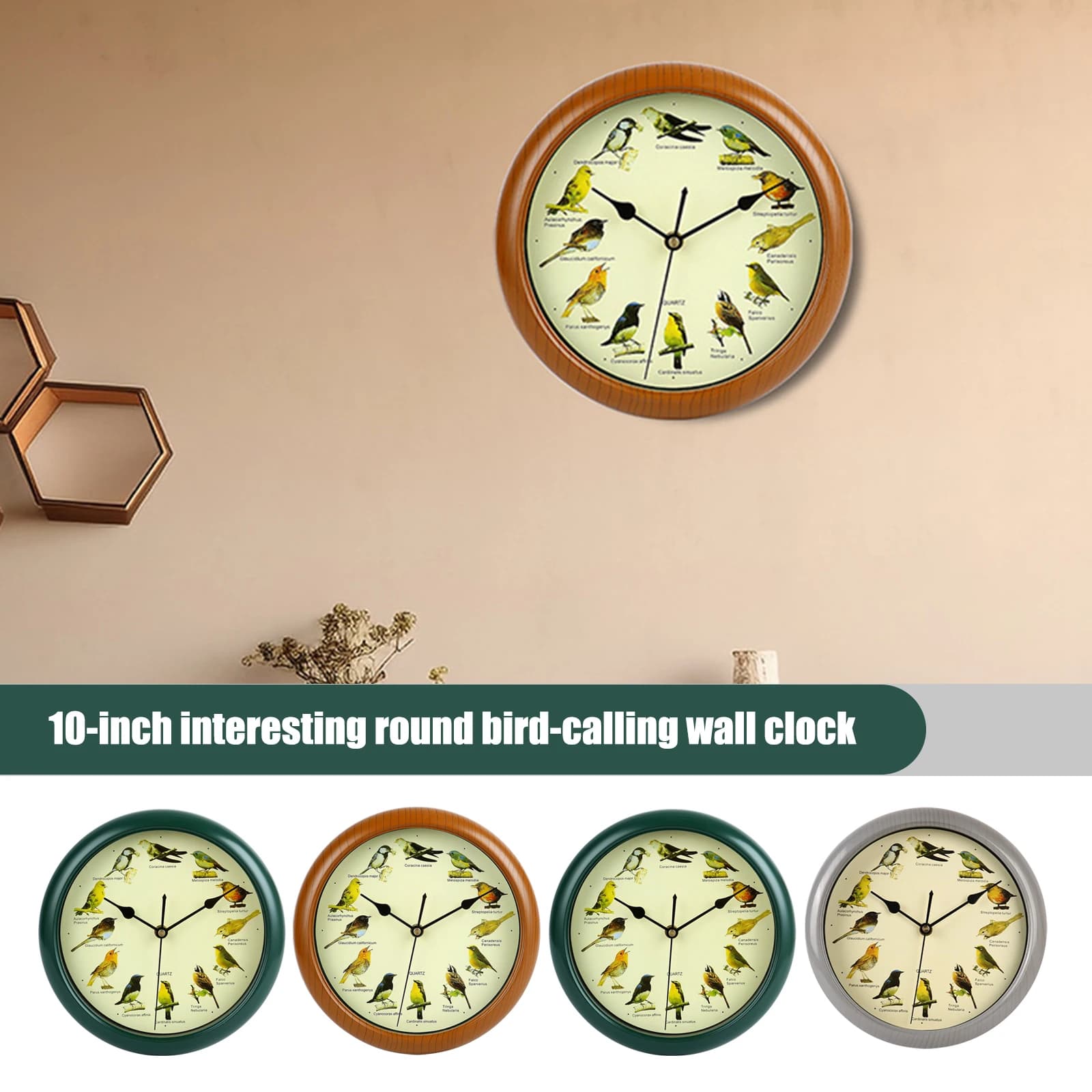 Bird Pattern Wall Clock Bird Clock With Sound Decorative Clock Hanging Clock Decor For Home Living Room Decoration