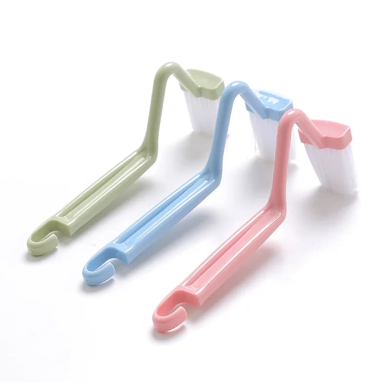 Set di 3 Strumenti per Pulizia Profonda Domestica, Accessori Bagno, Spazzola per WC Curva con Manico Lungo