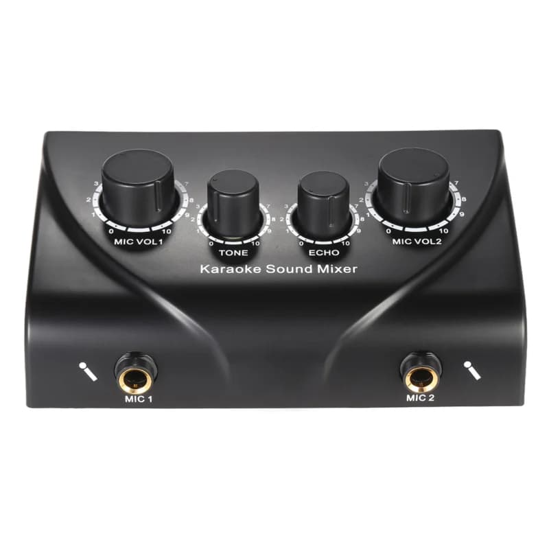 Mixer eco audio stereo audio portatile per karaoke Doppie ingressi microfono Cavo RCA Adattatore di alimentazione per TV PC