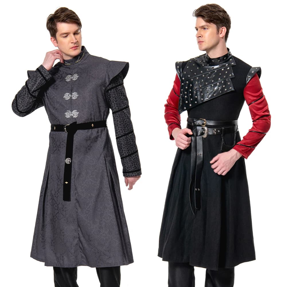 Costume da Demone Medievale per Cosplay, Abito Fantasy, Tuta da Battaglia, Costume da Drago TV, Travestimento per Halloween, Outfit per Giochi di Ruolo Maschili