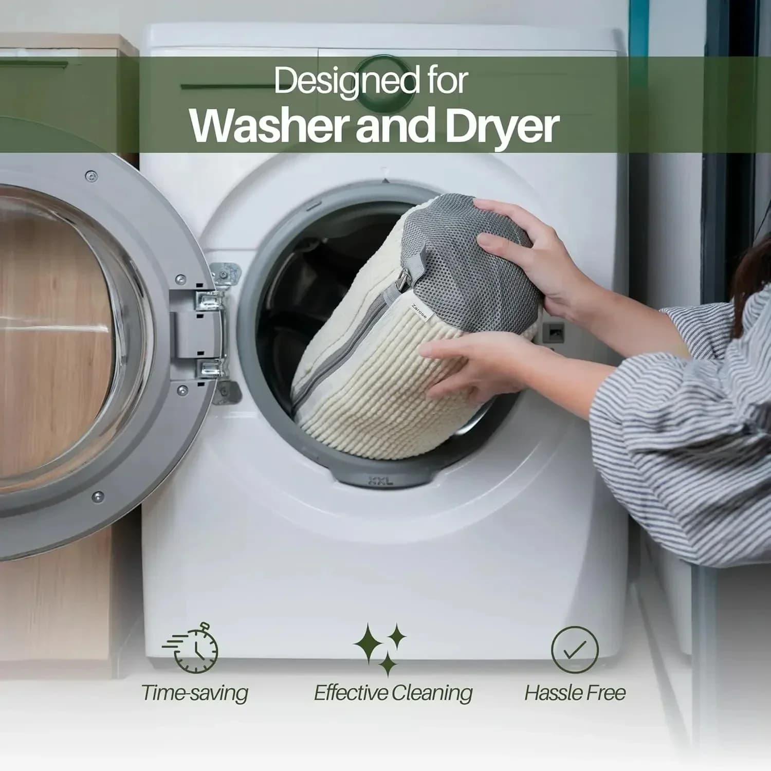 1 shoe washing machine bag, quick and easy cleaning, laundry bag for washing machine and dryer, suitable for all types of shoes, reusable