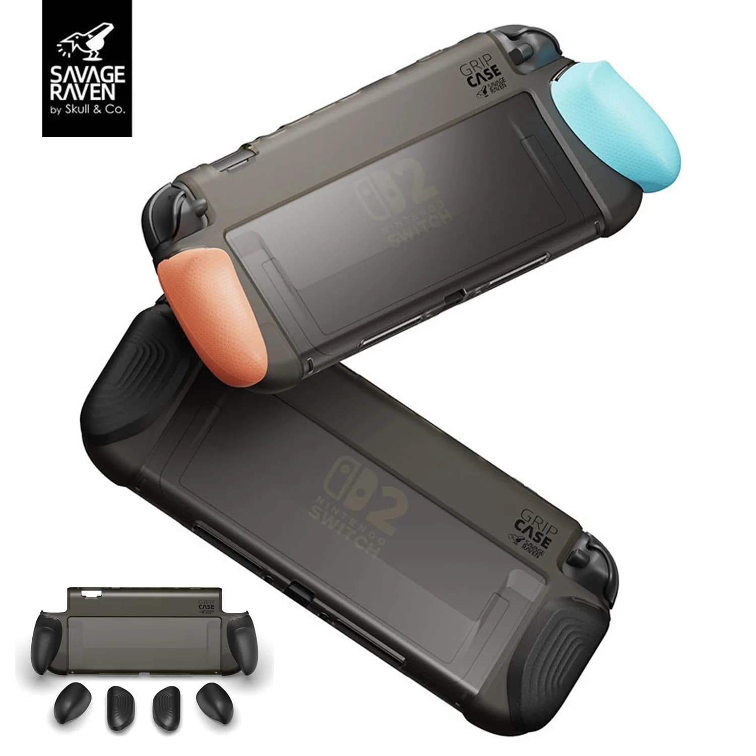 Savage Raven di Skull & Co. Custodia con impugnatura per Nintendo Switch 2 con custodia protettiva con impugnatura ergonomica sostituibile Console di gioco NS2