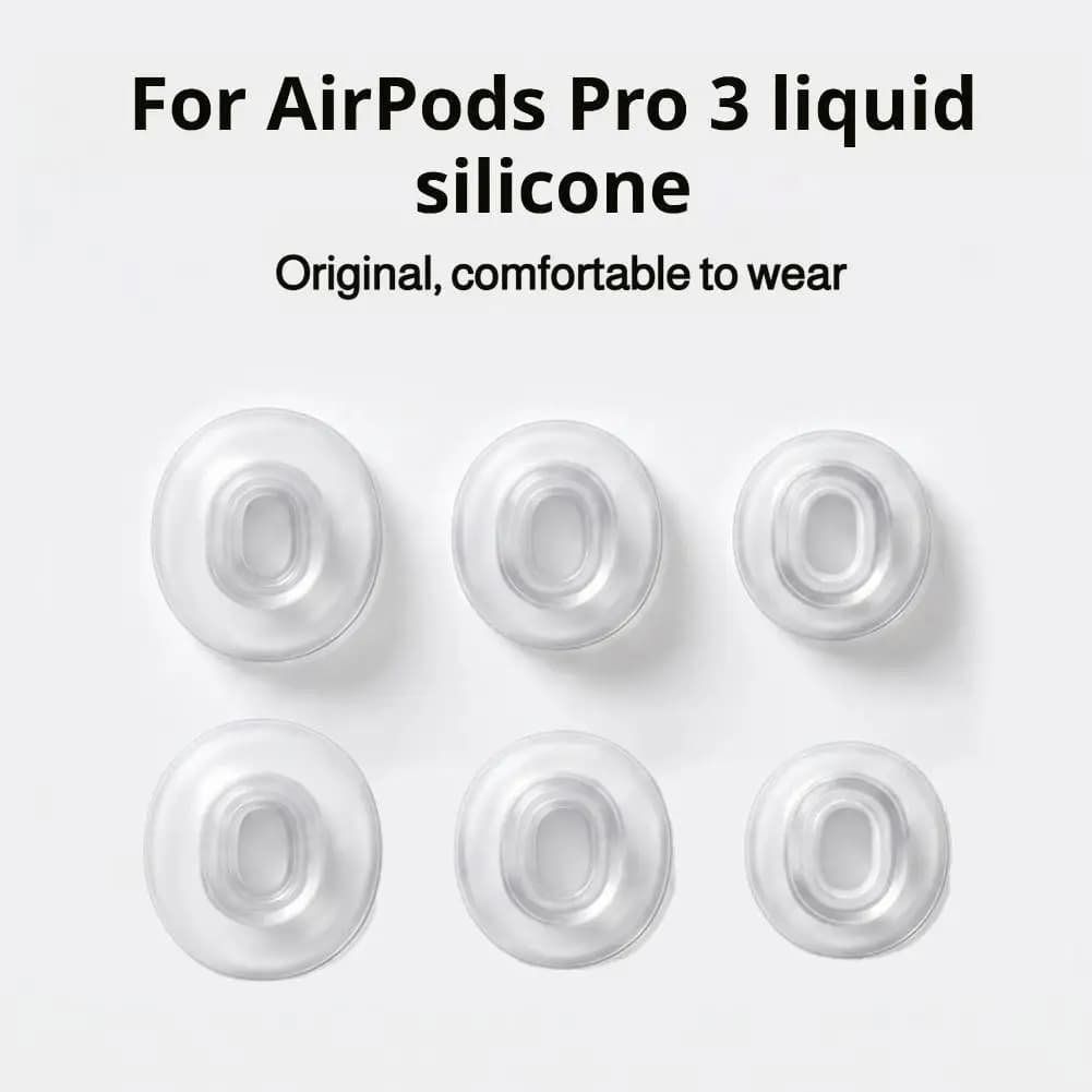 High Transparent Liquid Silicone Replacement Ear Tips For AirPods Pro 3 Dual Layer Airtight Noise Isolation Bluetooth Earbuds