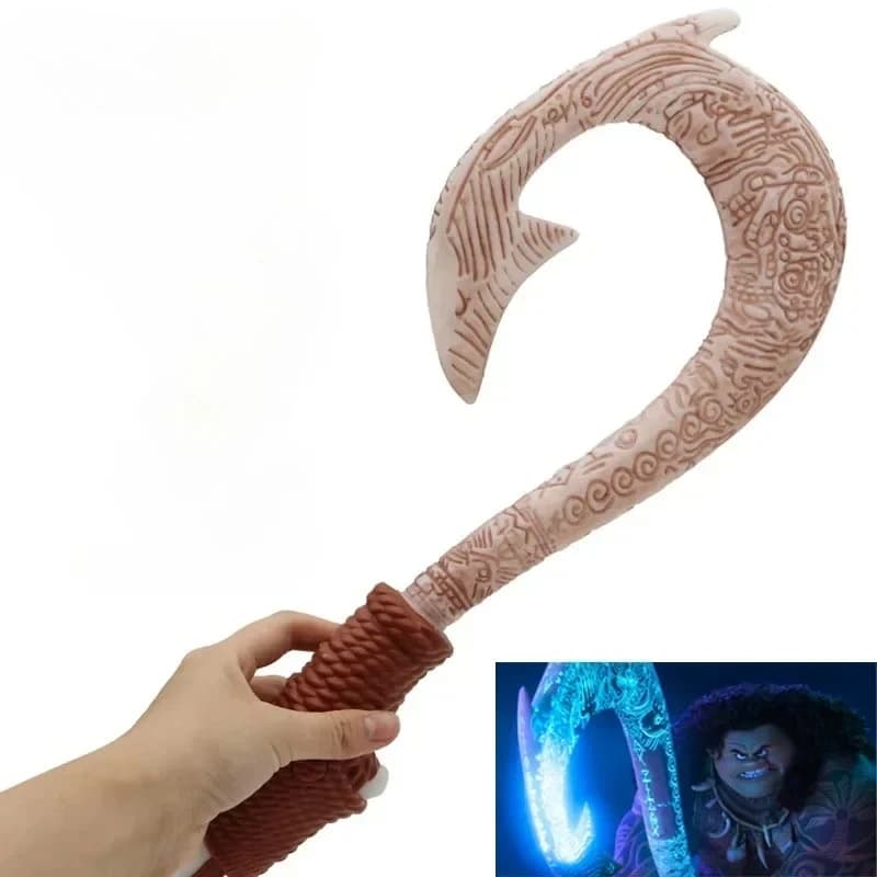 Giocattolo a Forma di Coltello con Gancio da Pesca di Moana 2, 42cm, con Luce, Cosplay Maui, Regalo di Compleanno per Bambini