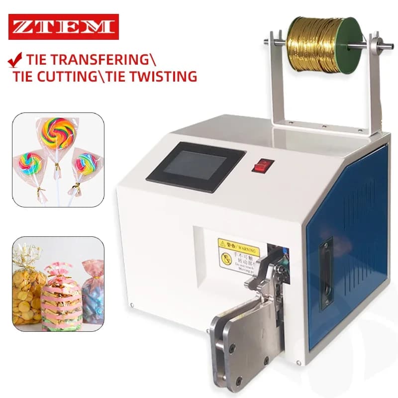 Macchina automatica per avvolgimento e legatura cavi 3-60, per cavi dati AC/DC/USB e cavi di alimentazione.