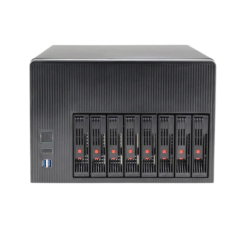 Custodia NAS a 8 alloggiamenti Server di archiviazione USB 3.0 Scheda madre Micro ATX Alimentatore 1U Custodia vuota