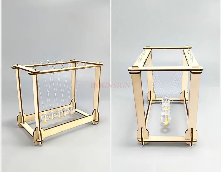 Imparare la piccola produzione di piccole invenzioni delle scuole superiori, due tecnologie generali, scienza e tecnologia, fisica, pendolo di Newton fatto a mano