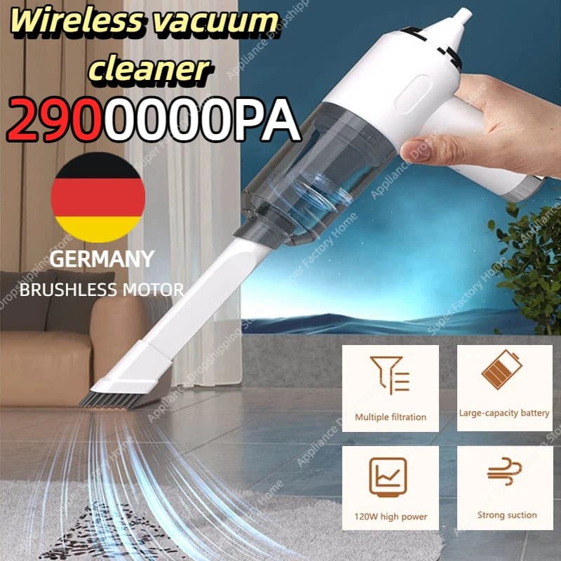 Aspirapolvere Senza Fili 2900000PA, Pratico con Funzione Soffiante e Aspirante Integrata, Portatile per Auto e Casa, Raccoglitore di Polvere 2026