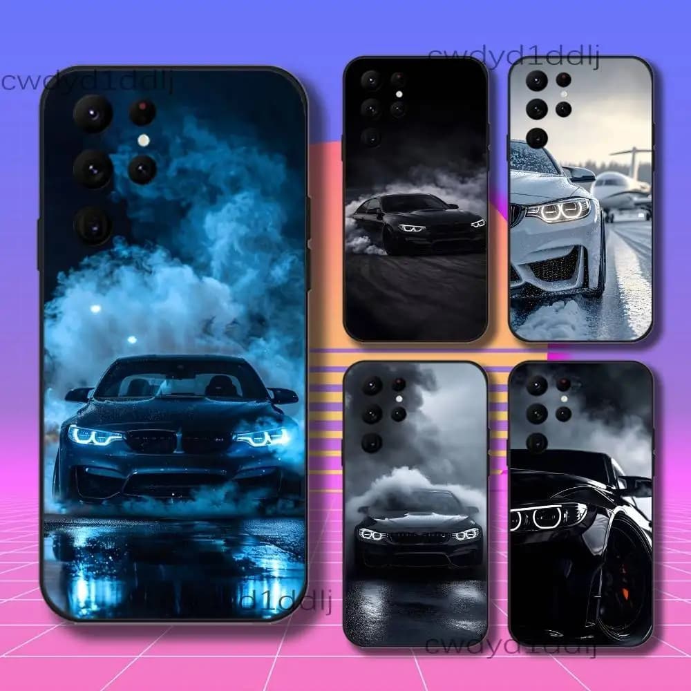 Custodia per telefono nera e bianca per B-BMW-es E36 38, compatibile con Samsung S10, S21, FE, S21+, S26, S25, S24, S23, Ultra, S9, S22, Plus, in TPU antiurto nero