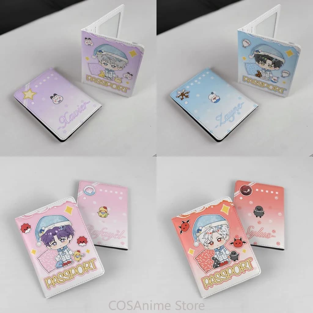 Gioco Love and Deepspace Sylus Xavier Rafayel Zayne Caleb Cosplay Porta passaporto Borsa portaoggetti per cartoni animati Porta carte Borsa per passaporti
