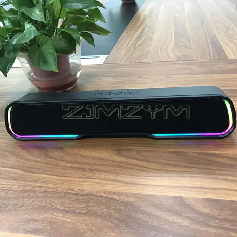 Altoparlante Bluetooth con luci RGB, soundbar per computer, supporto USB, TF, FM, AUX, TV, PC, laptop, sistema audio/video per gaming.