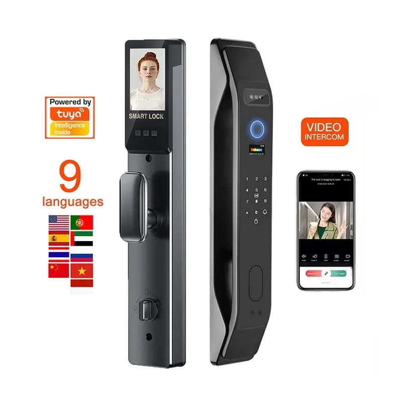 Electronic Doorbell Wifi Tuya Biometrics 3D Face Recognition Fingerprint Smart Gate Door Locks With Camera for Front Door