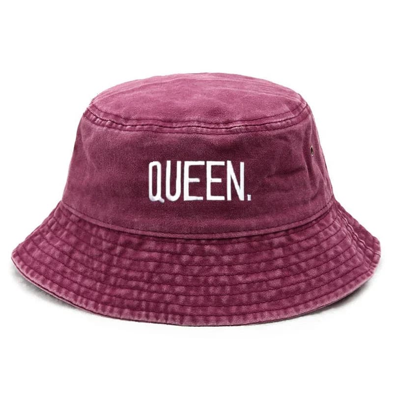 Personalizza Cappello da pescatore vintage lavato Queen Nuova coppia Lettera ricamata Cappelli stile Hip Hop Berretto da pesca alla moda in cotone per esterni