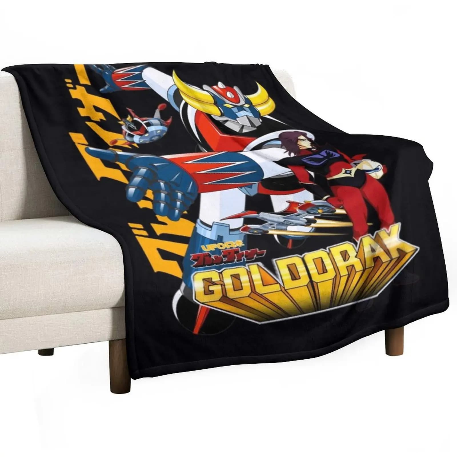 Grendiser aka GOLDORAK + Dukefleed \t Throw Blanket Bed Hairys christmas gifts Sleeping Bag Blankets
