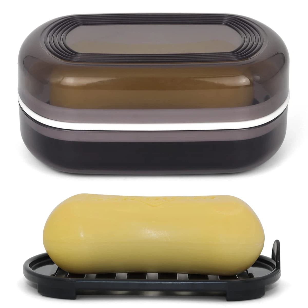 Portable Bathroom soap box for shower Black covered travel soap dispenser Double layer bamboo container