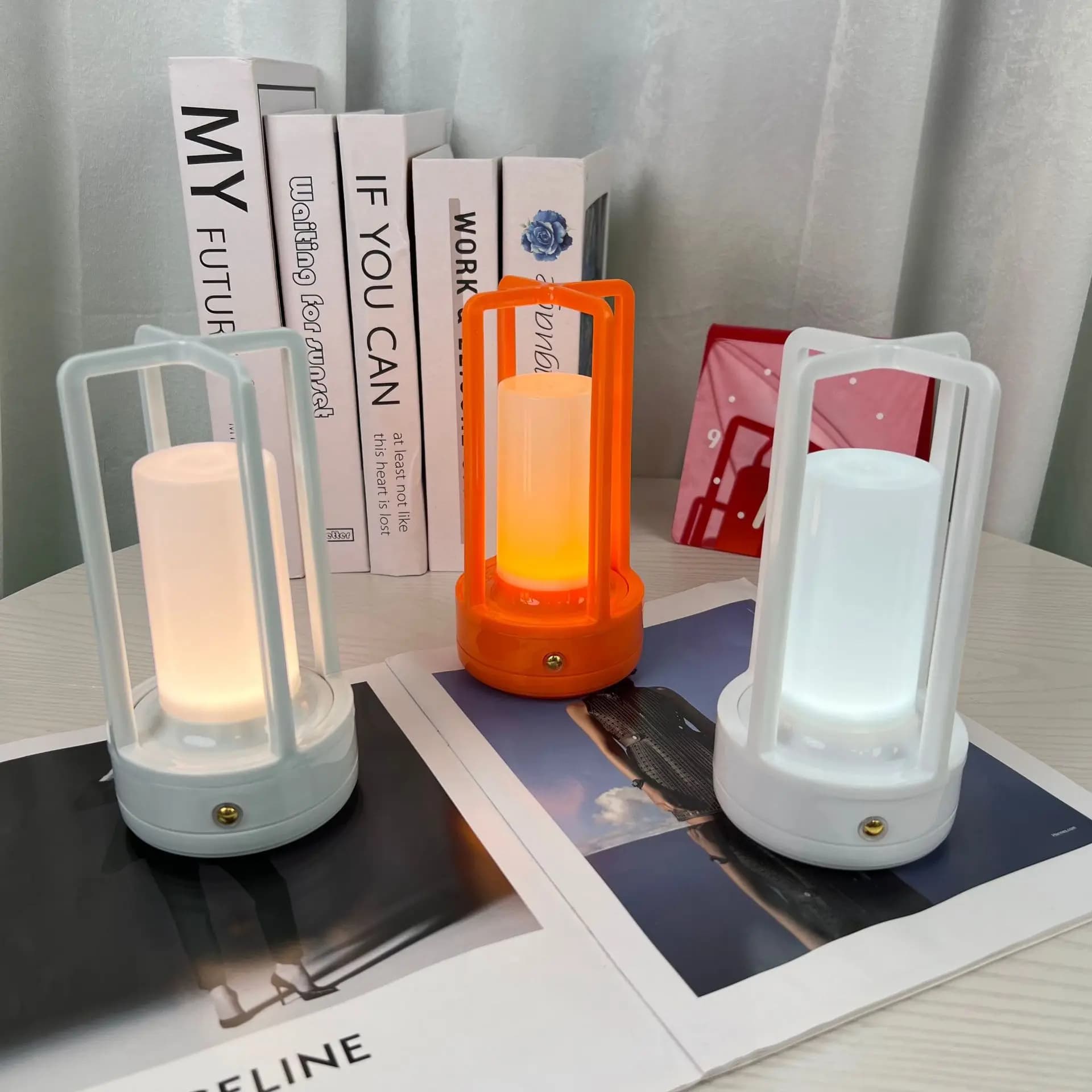 Lampada da Tavolo a Croce per Bar e Ristoranti, Luce Ambiente Trasparente per Esterni e Campeggio Notturno in ABS