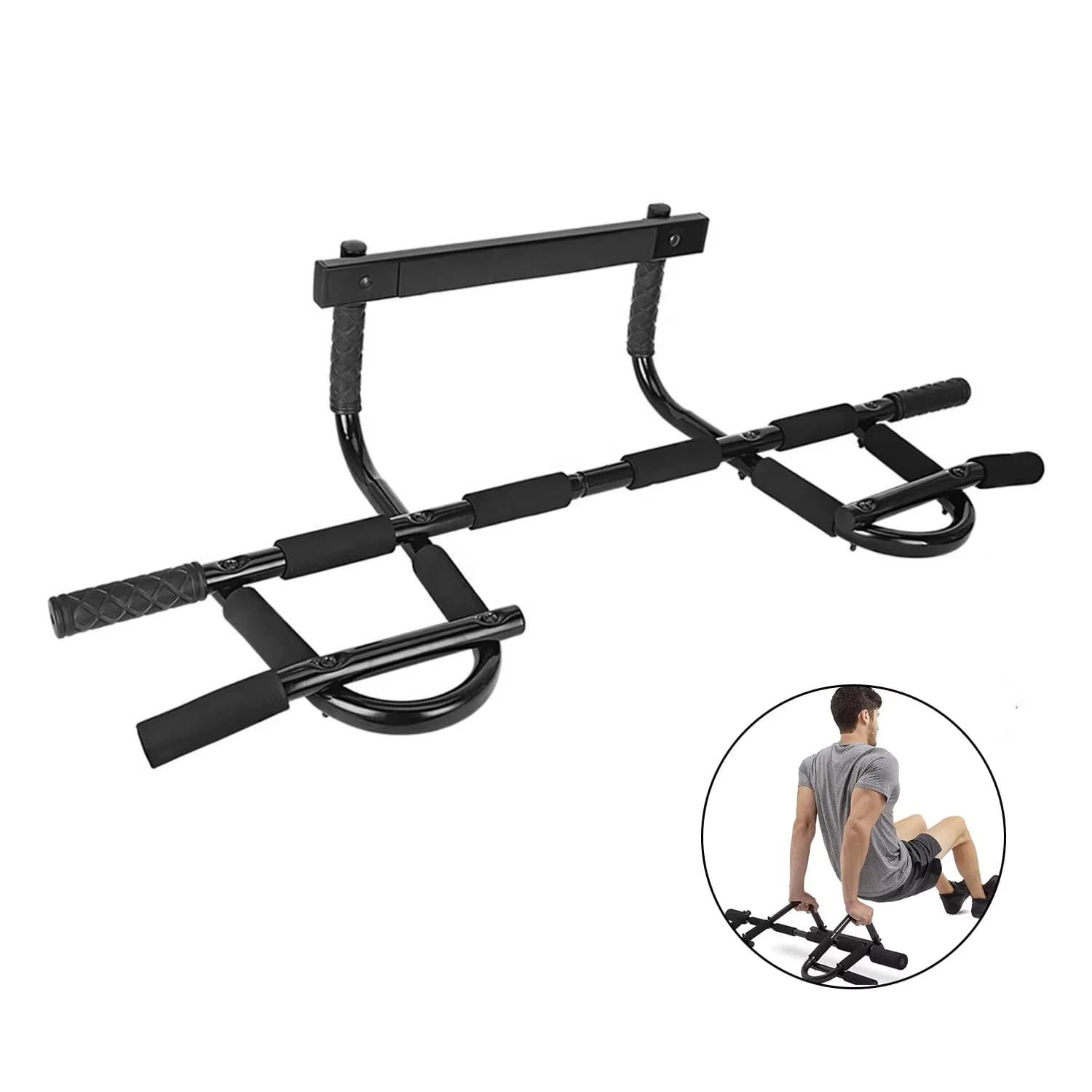 Barra per trazioni da porta per allenamento parte superiore del corpo, Parallettes, Barra fitness da porta per trazioni e chin-up, per Home Fitness