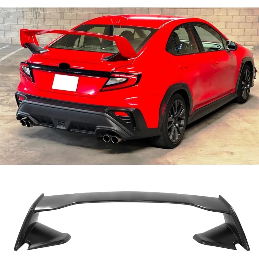 Spoiler per bagagliaio posteriore per 20222025 Subaru WRX 2015 STI Style Non verniciato Nero Plastica ABS Coperchio del ponte Spoiler Baule posteriore Boot Tai