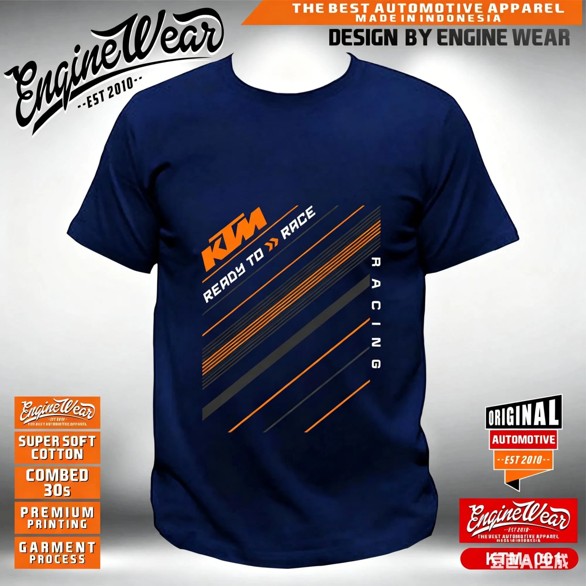 T-shirt da corsa KTM, T-shirt da moto, T-shirt da corsa fuoristrada, T-shirt da auto, puro cotone, unisex, 2026