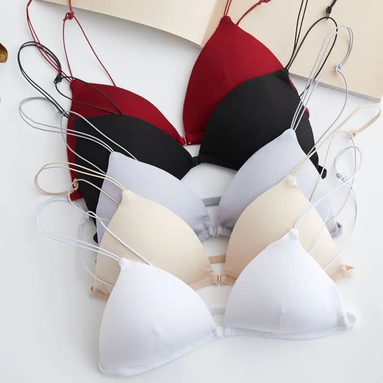 Women's Triangle Bra, Sexy Lingerie with Front, Sottile and Ferretto closure, with Spalline, for Seductive Women