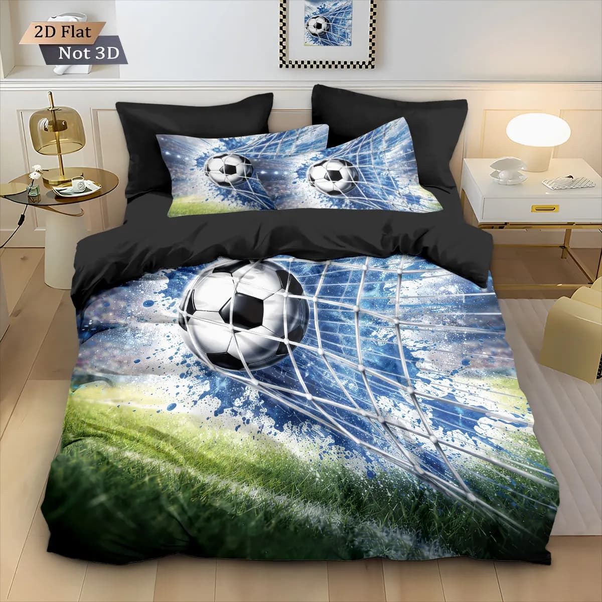 Set Copripiumino 3 Pezzi con Stampa Fiocco e Cuore, Decorazione per Camera da Letto e Dormitorio, Lavabile in Lavatrice