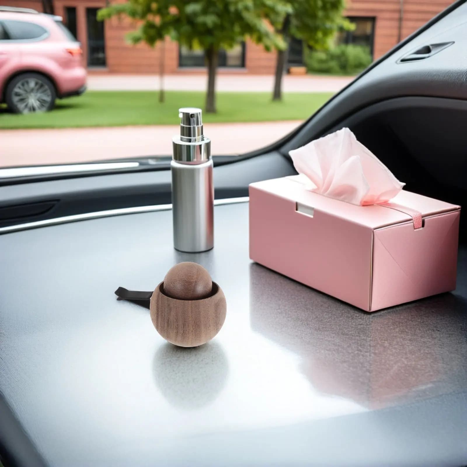 2Pcs Car Aromatherapy Diffuser Black Walnut Wood Vent Clip Essential Oil Car Perfume Air Freshener Dashboard Decoration Air