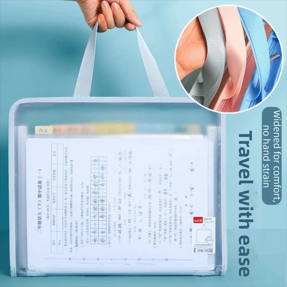 Transparent 13-Compartment File Organizer Folder Large Capacity Durable Document Storage Bag Multifunctional Portable