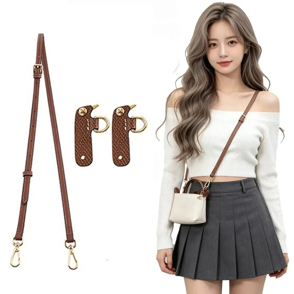 Leather Replacement Crossbody Bag Strap For Longchamp Mini Bag Shoulder Strap Without Punching Modification Bag Accessories