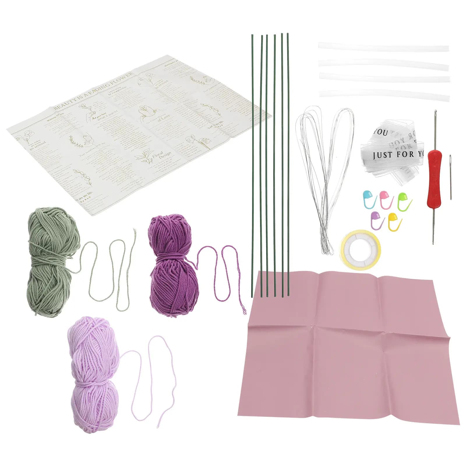 Set Completo per Uncinetto Tulipano: Kit Premium con Filato e Uncinetto per Principianti, Adulti, Donne - Progetto Artigianale Fai-da-te per Bouquet di Fiori, Regalo