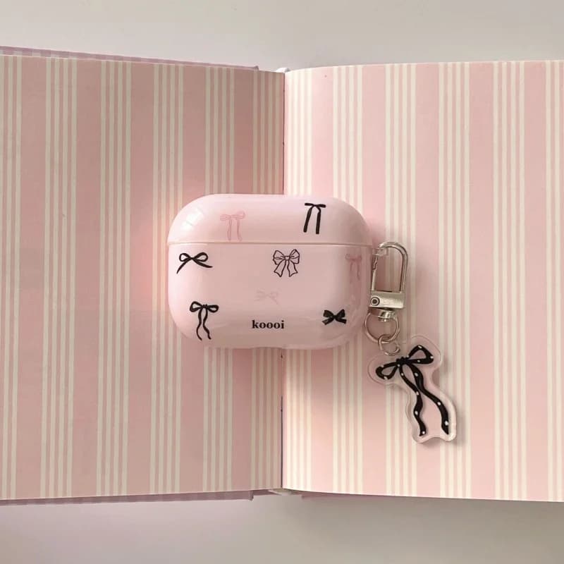Shockproof Butterfly IMD Pink Earphone Case with Pendant For Airpods 1, 2, 3, 4, Pro, Pro2, Pro3