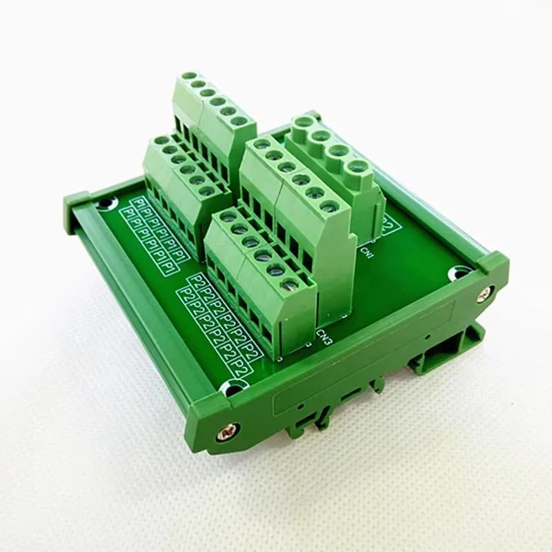 Modulo terminale di cablaggio 2 ingressi 12 uscite per installazione su guida DIN, scheda di distribuzione