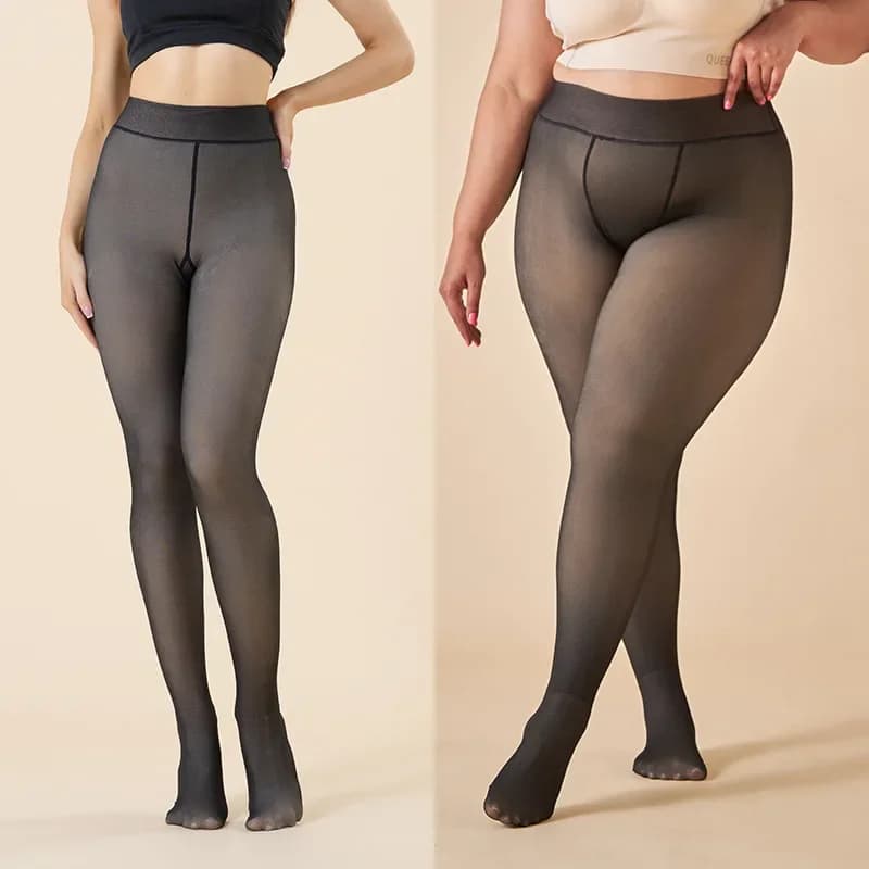 Thermal Stockings Women Fleece Lined Tights Warm Winter High Waist Sexy Translucent Black Pantyhose Thermal Legging Tights