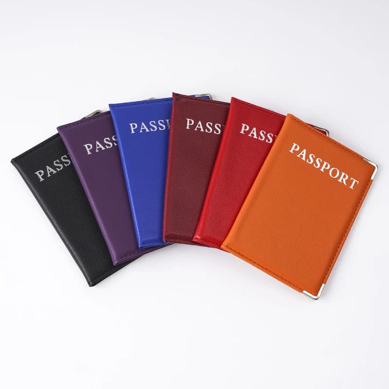 Metal Corner Passport Cover, Passport Holder, ID Cover, Lychee Pattern Universal PASS Ironing Silver Bag