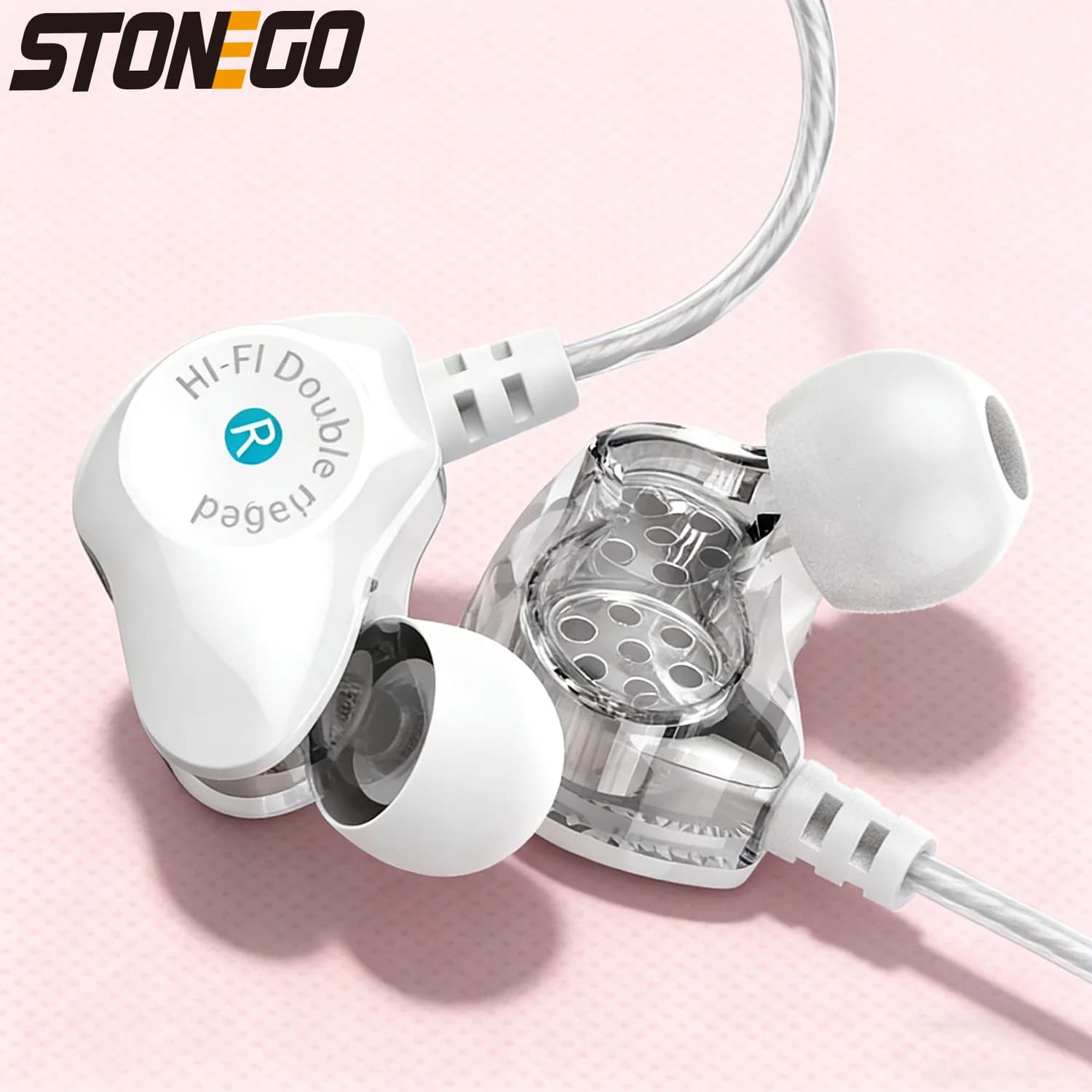 Dual Driver In-Ear Stereo Headphones, High Definition Monitor Headphones, Sports Auxuries with Low Power