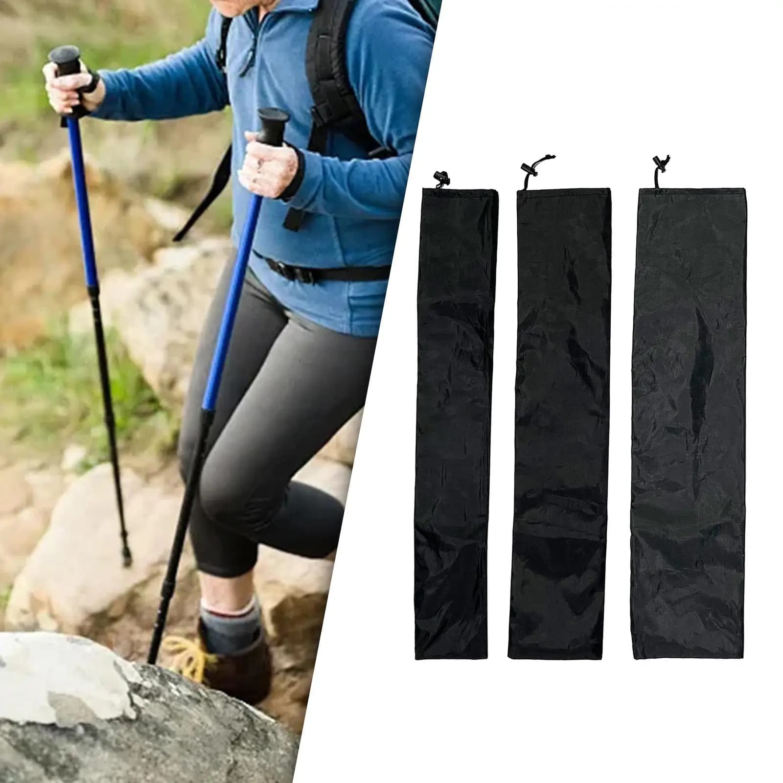 Trekking Pole Carrying Bag with Shoulder Strap Oxford Cloth Storage Pouch