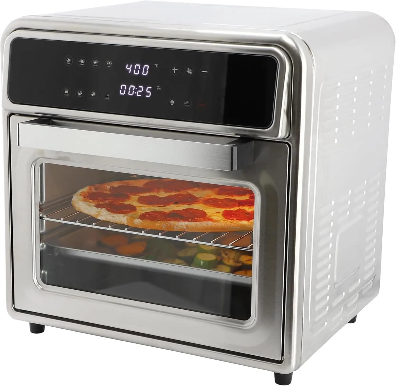 Multi-Function Digital Air Fryer Oven - 21.13 Quart Stainless Steel Countertop Convection Oven with 4 Heating Elements, Adjustab