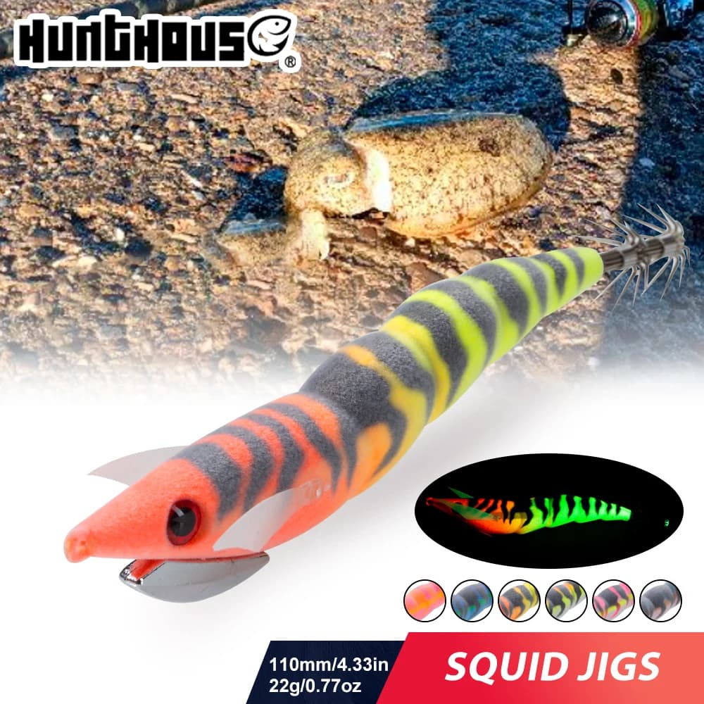 Hunthouse Calamari Jigging Richiamo di Pesca Egi Matita Affondamento Esca Dura Luminoso 110mm 22g Acqua Salata Polpo Seppie Pesce Attrezzatura