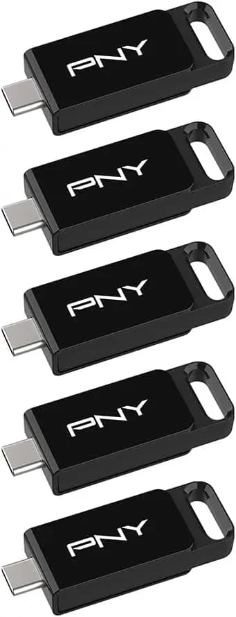 Chiavetta USB 3.2 Type-C da 64GB, Confezione da 5 - Lettura 120MB/s, Scrittura Veloce, Archiviazione Portatile Resistente per Uso Quotidiano