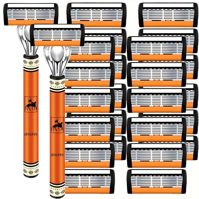 6-layer razor blade, men's stainless steel blade, classic water-washed razor, sharp blade for clean shaving