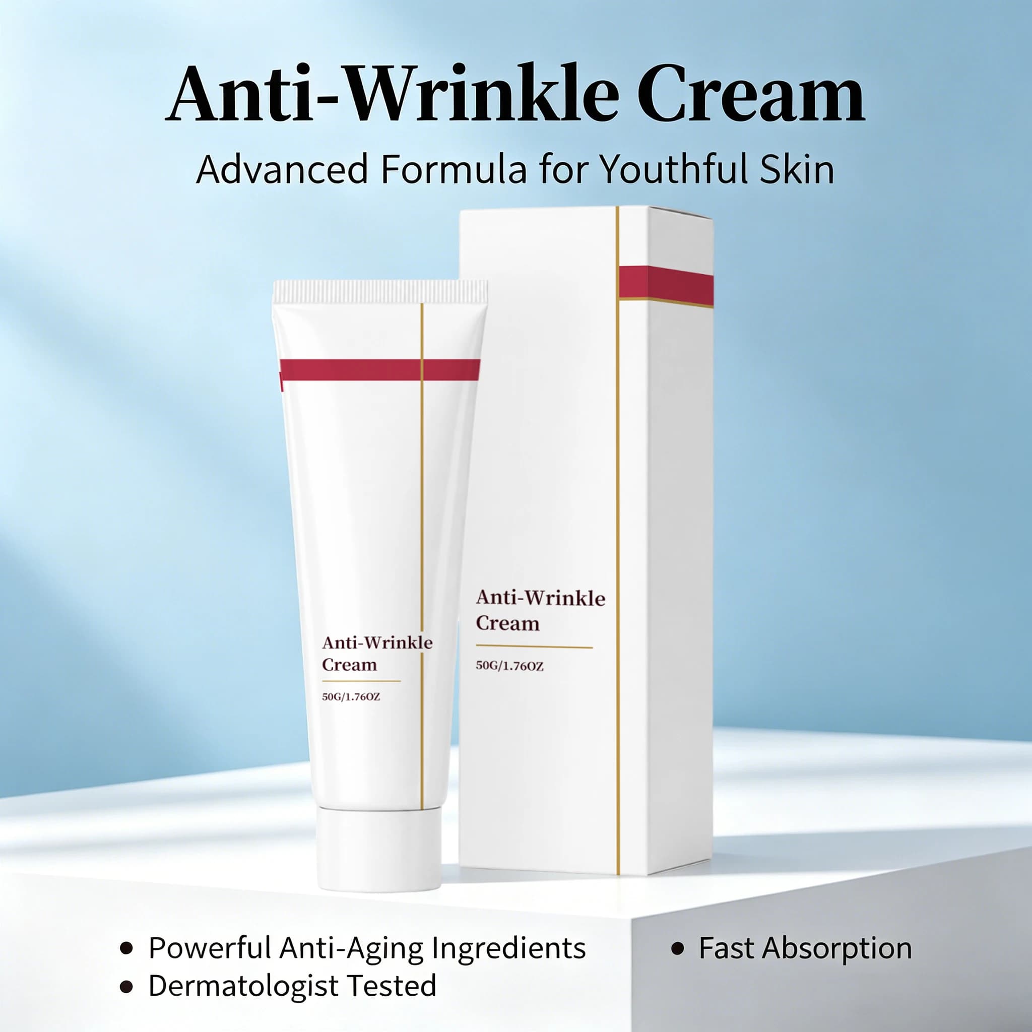 Red Algae Lifting Firming Cream Hyaluronic Nourishing Barrier Repair Radiance Collagen Booster For Face Neck Wrinkle Filler