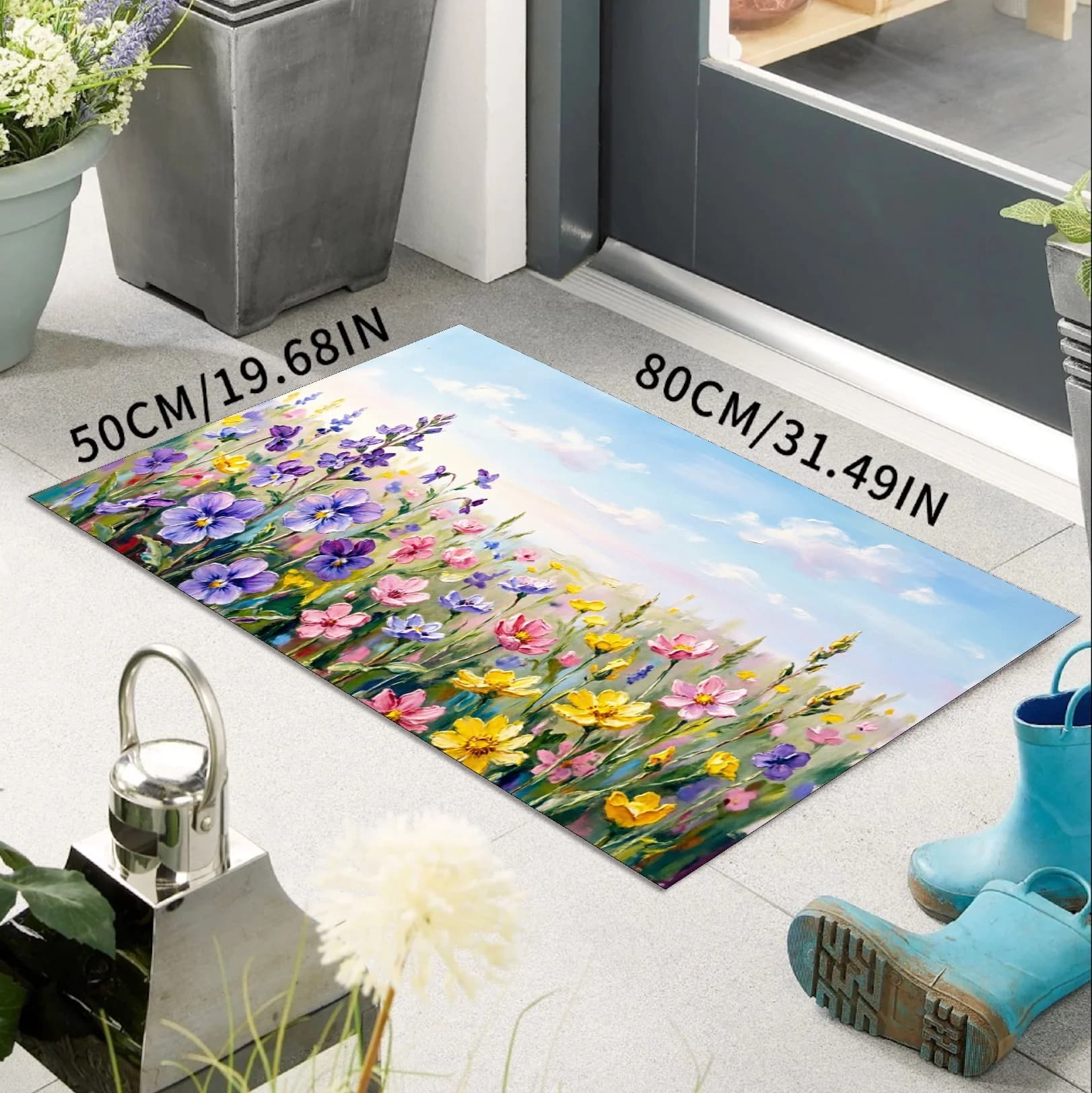 1pack [hot Sales] Abstract Neutral Design 100% Microfiber Kitchen Foot Mat Kitchen Rugs Washable Non-slip Functional Carpet