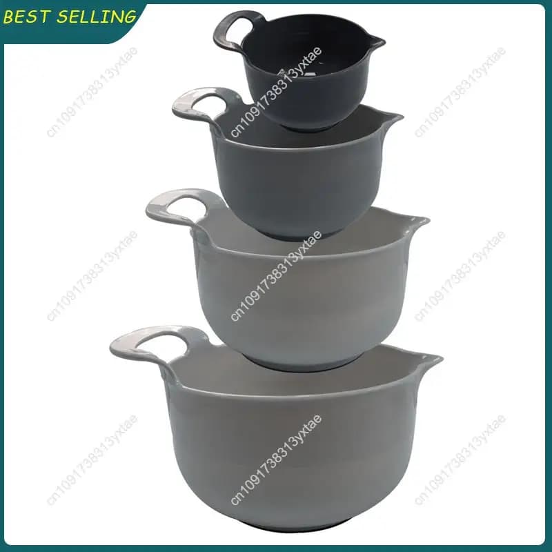 N09R-Set di ciotole per mescolare Insalatiera portatile semplice in quattro pezzi Ciotola per mescolare Ciotola per frutta e verdura da cucina Ciotola per frutta secca