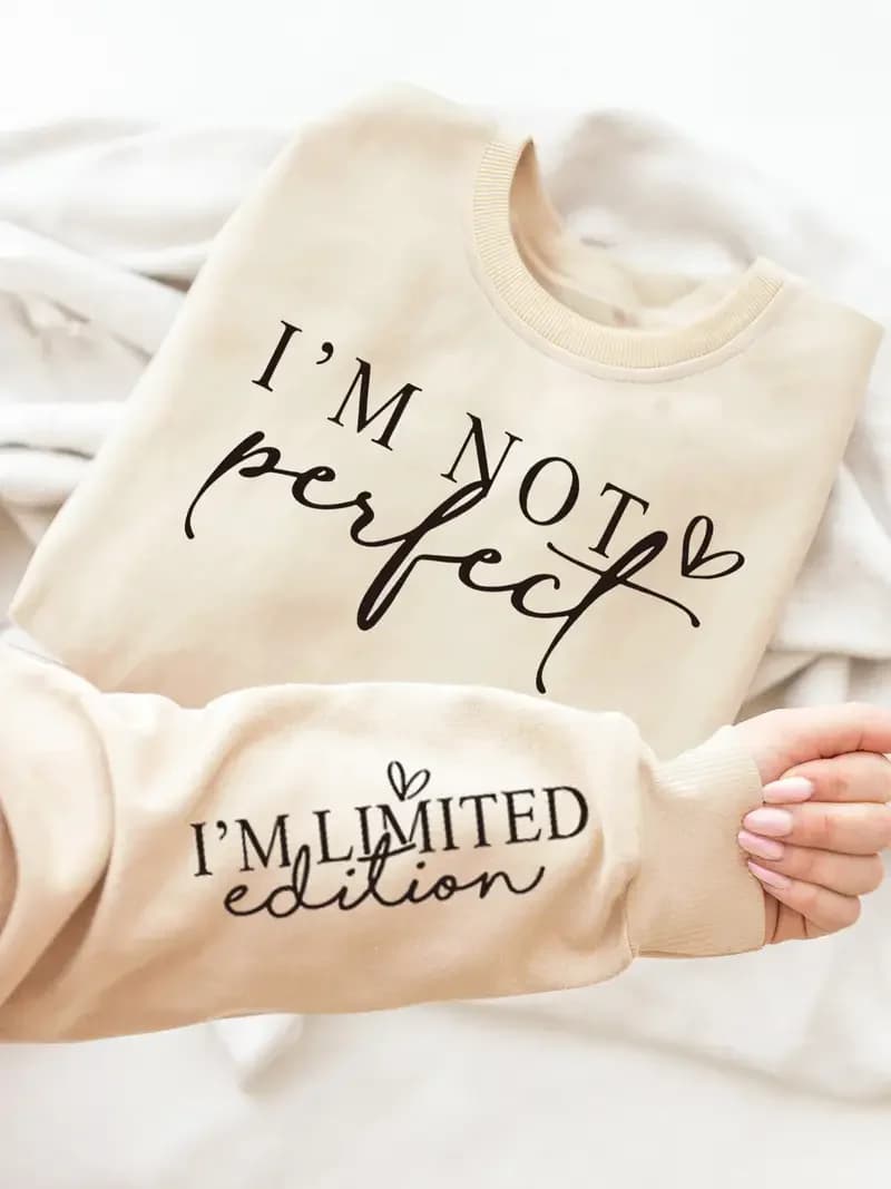 Hoodie Female Letter Print Sweatshirt Crew Neck Casual Sweatshirts for Fall Spring Women's Clothing Fashion